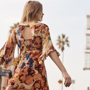 Anthropologie: Maeve Orange Motif dress